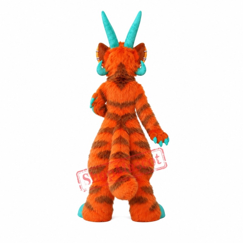 Orange Dragon Realistic Mascot Costume Orange Dragon Realistic Mascot Costume