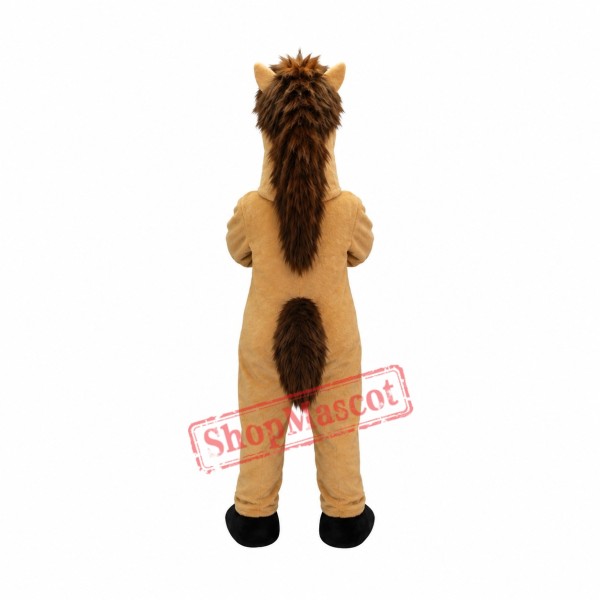 Brown Mustang Horse Mascot Costume Brown Mustang Horse Mascot Costume