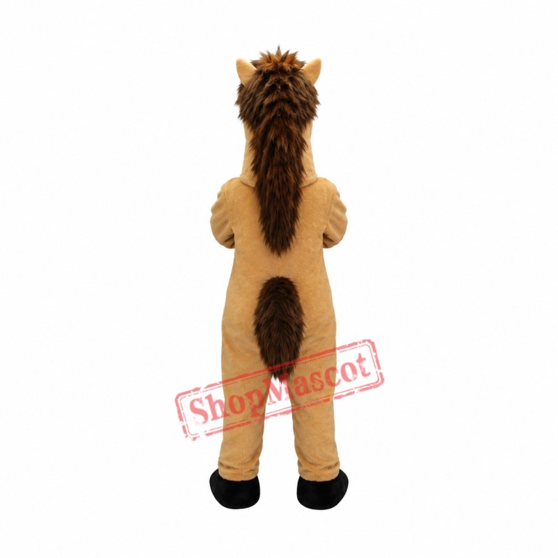 Brown Mustang Horse Mascot Costume Brown Mustang Horse Mascot Costume