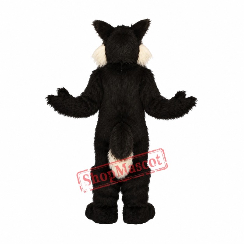 Superb Black Wolf Mascot Costume