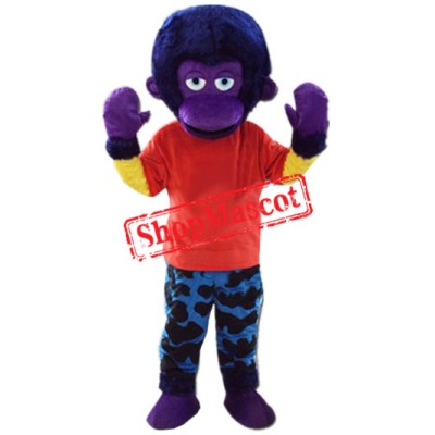 Purple Orangutan Mascot Costume