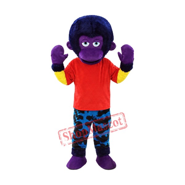 Purple Orangutan Mascot Costume