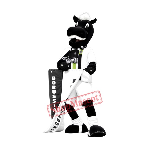 Superb Black Horse Mascot Costume