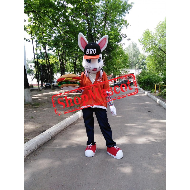 Superb White Rabbit Mascot Costume