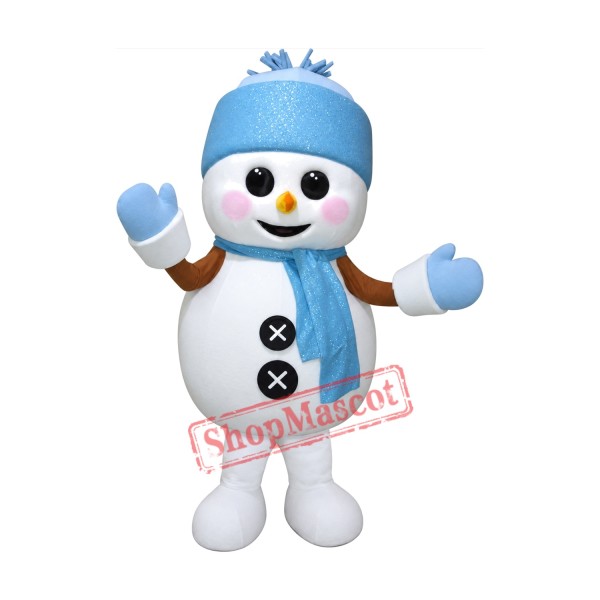 Blue Christmas Snowman Mascot Costume