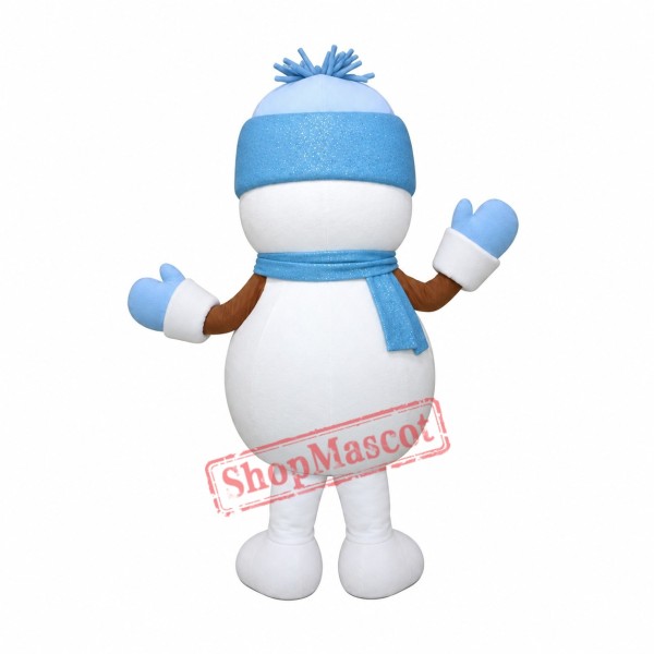 Blue Christmas Snowman Mascot Costume Blue Christmas Snowman Mascot Costume