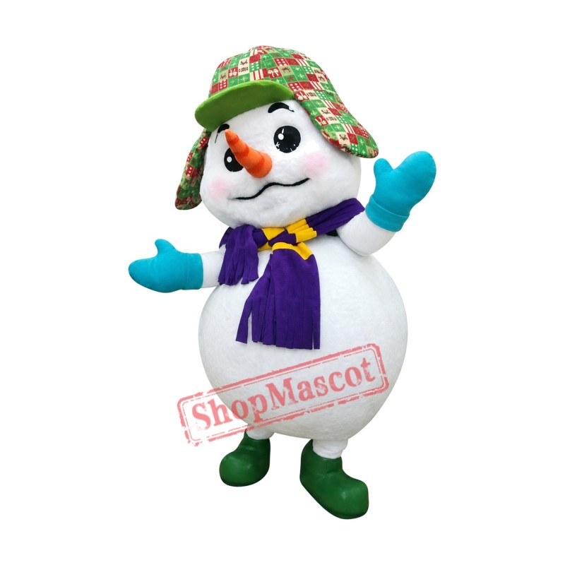 Super Cute Christmas Snowman Mascot Costume Super Cute Christmas Snowman Mascot Costume