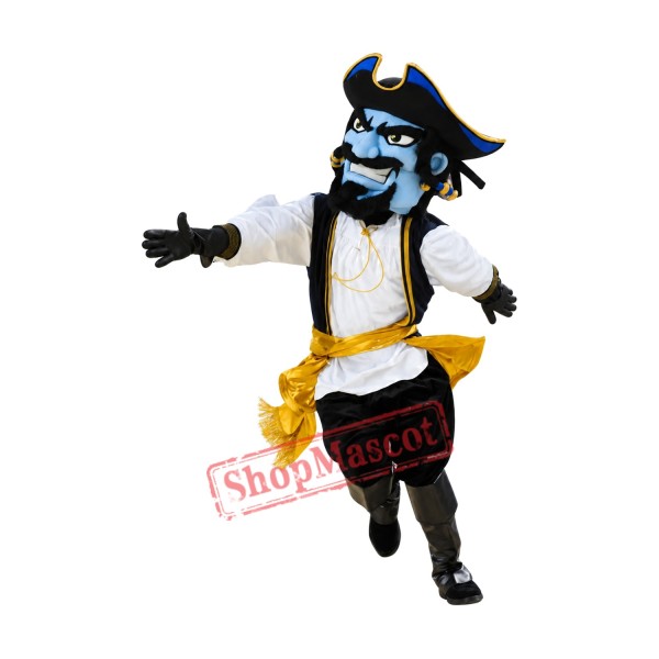 Superb Blue Pirate Mascot Costume