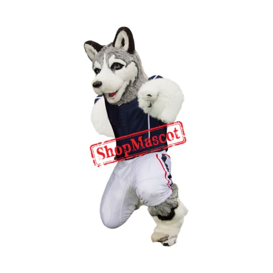 University Grey Husky Mascot Costume
