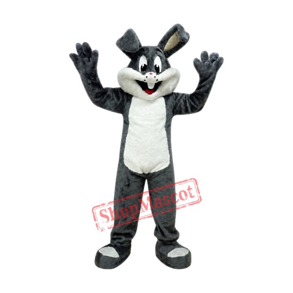 Affordable Easter Grey Bunny Mascot Costume