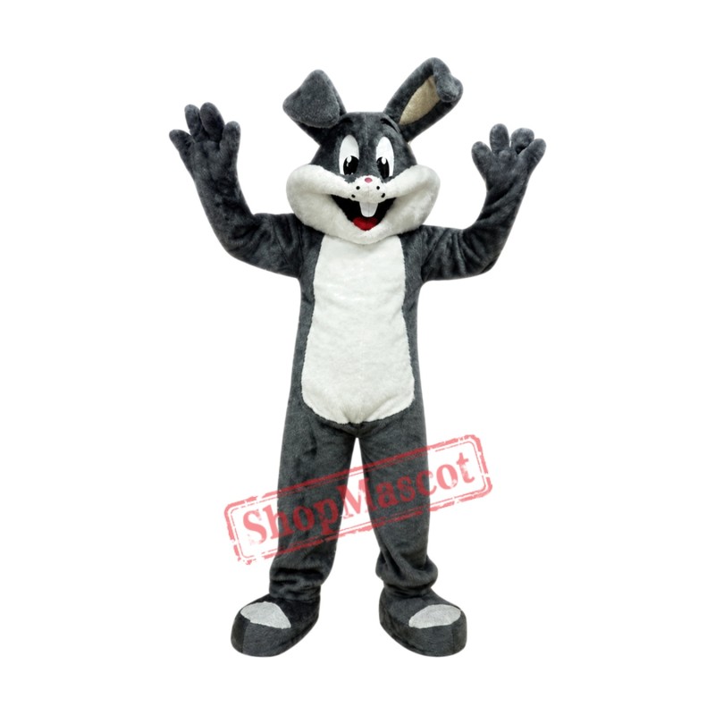 Affordable Easter Grey Bunny Mascot Costume Affordable Easter Grey Bunny Mascot Costume