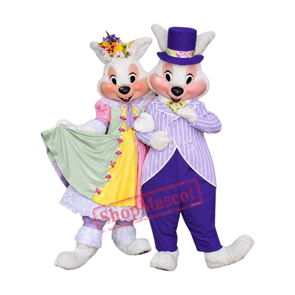 Mr. & Mrs. Easter Bunny Mascot Costume Mr. & Mrs. Easter Bunny Mascot Costume
