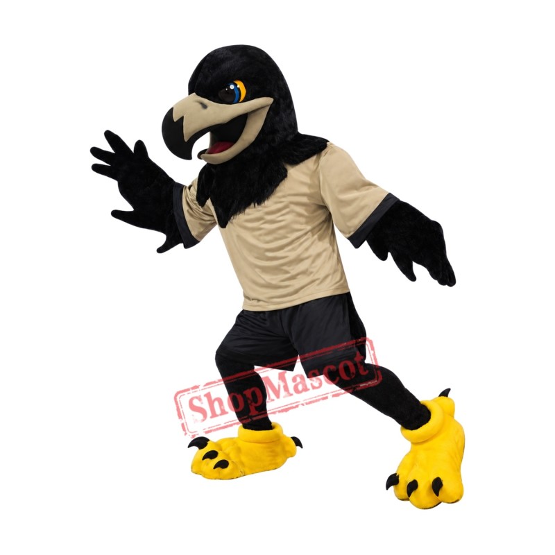 Superb Black Eagle Mascot Costume Superb Black Eagle Mascot Costume