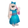 Blue Dress Bunny Mascot Costume