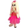 Pink Dress Bunny Mascot Costume