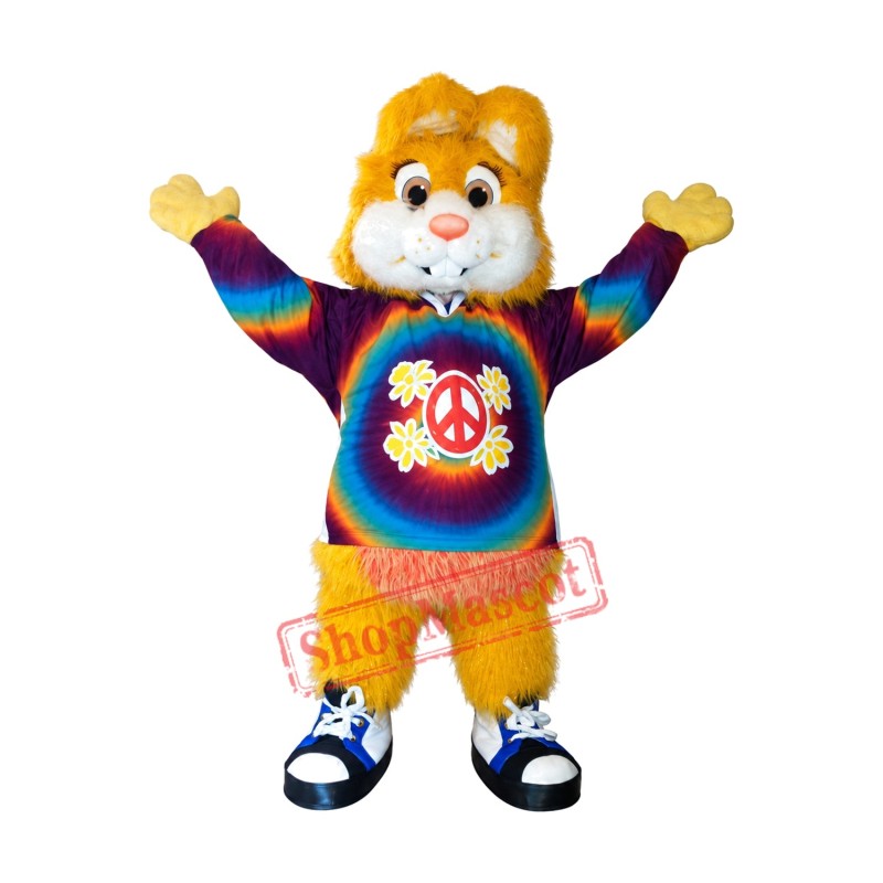 Superb Yellow Bunny Mascot Costume Superb Yellow Bunny Mascot Costume