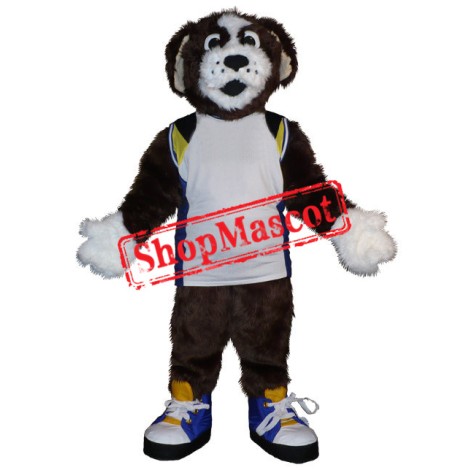 Superb Brown & White Dog Mascot Costume Superb Brown & White Dog Mascot Costume