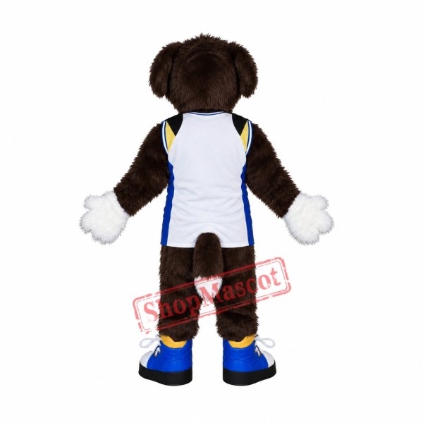 Superb Brown & White Dog Mascot Costume Superb Brown & White Dog Mascot Costume