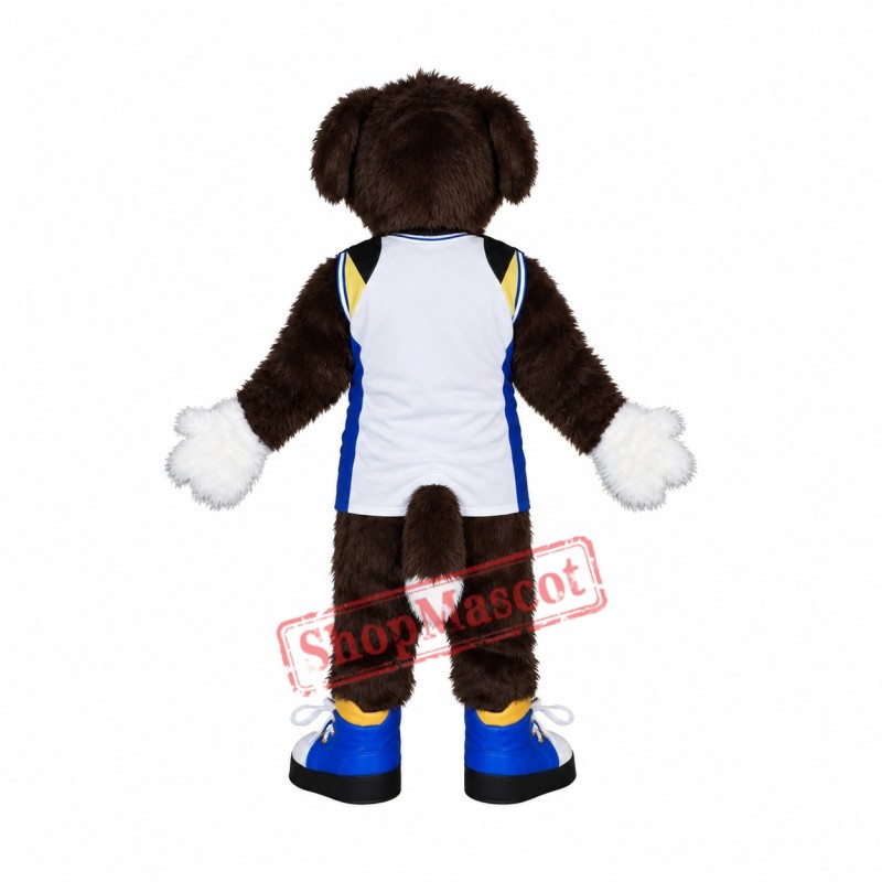 Superb Brown & White Dog Mascot Costume Superb Brown & White Dog Mascot Costume