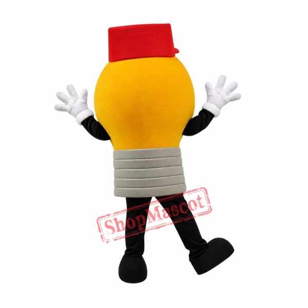 Yellow Light Bulb Mascot Costume Yellow Light Bulb Mascot Costume