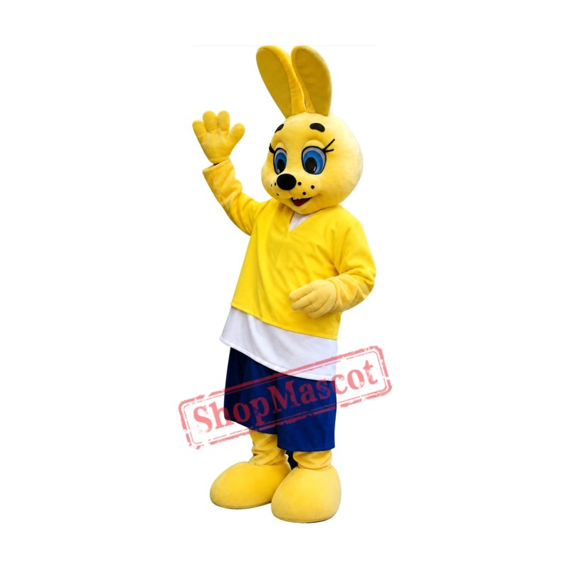 Cute Yellow Bunny Mascot Costume Cute Yellow Bunny Mascot Costume