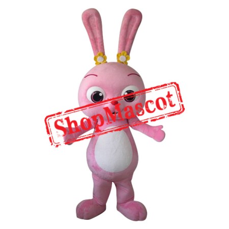Superb Pink Bunny Mascot Costume