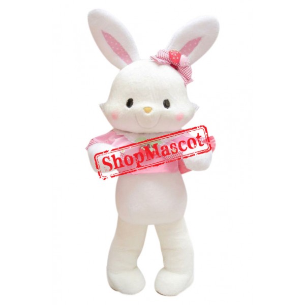 Pink & White Rabbit Mascot Costume