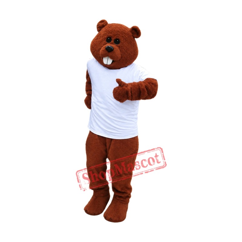 Friendly Realistic Beaver Mascot Costume
