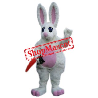 Superb White Easter Bunny Rabbit Mascot Costume
