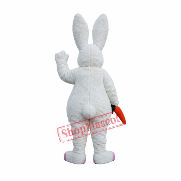 Superb White Easter Bunny Rabbit Mascot Costume Superb White Easter Bunny Rabbit Mascot Costume