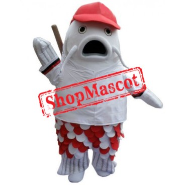 White Fish Mascot Costume