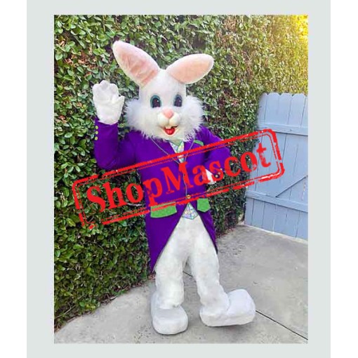 Purple Suit Easter Bunny Mascot Costume