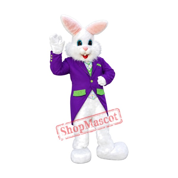 Purple Suit Easter Bunny Mascot Costume Purple Suit Easter Bunny Mascot Costume