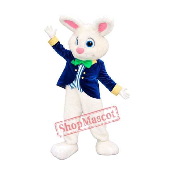 Blue Suit Easter Bunny Mascot Costume