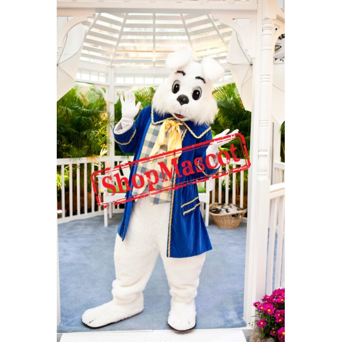 Superb Blue Suit Easter Bunny Mascot Costume
