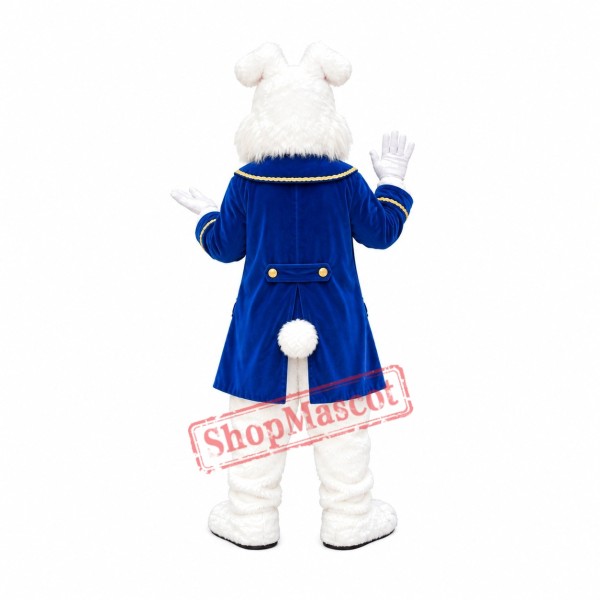 Superb Blue Suit Easter Bunny Mascot Costume Superb Blue Suit Easter Bunny Mascot Costume