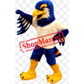 Blue & White Fierce Eagle Mascot Costume