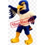 Blue & White Fierce Eagle Mascot Costume