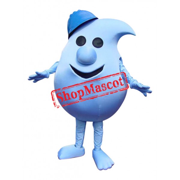Superb Blue Water Droplet Mascot Costume
