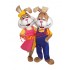 Energetic Mr and Mrs Rabbit Mascot Costume