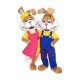 Energetic Mr and Mrs Rabbit Mascot Costume Energetic Mr and Mrs Rabbit Mascot Costume