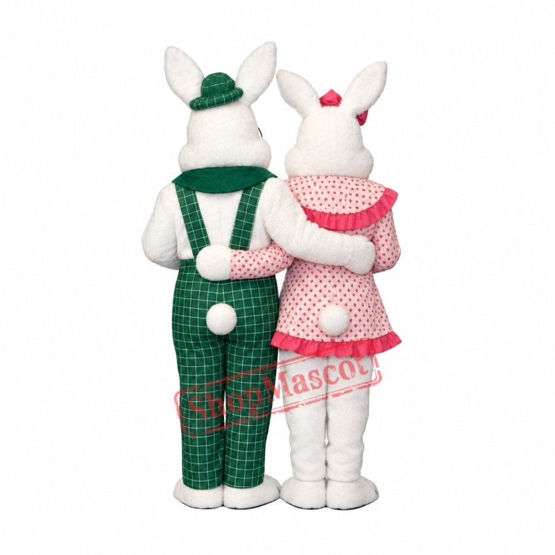 Friendly Mr & Mrs Rabbit Mascot Costume Friendly Mr & Mrs Rabbit Mascot Costume