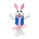 Happy White & Pink Rabbit Mascot Costume
