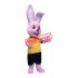 Happy Pink Rabbit Mascot Costume
