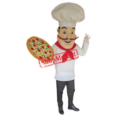 Friendly Pizza Chef Mascot Costume