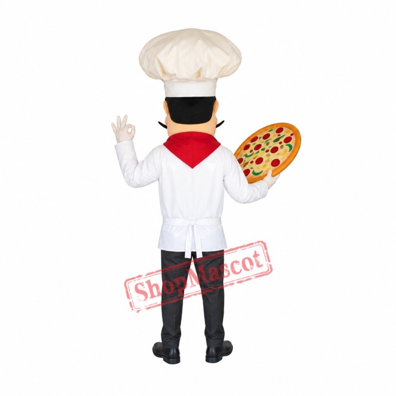 Friendly Pizza Chef Mascot Costume Friendly Pizza Chef Mascot Costume