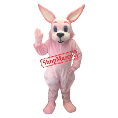 Friendly Pink Rabbit Mascot Costume
