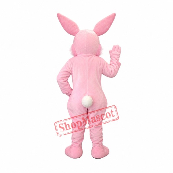 Friendly Pink Rabbit Mascot Costume Friendly Pink Rabbit Mascot Costume