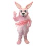 Friendly Pink Rabbit Mascot Costume