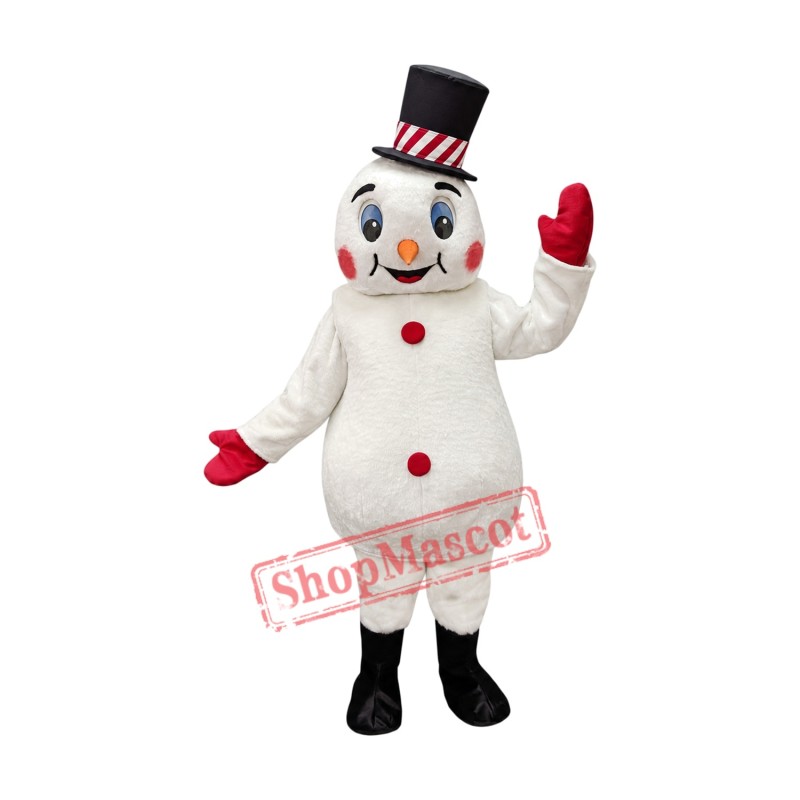 Friendly Christmas Snowman Mascot Costume